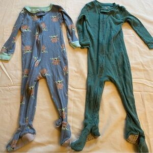 Carter's Star Wars baby yoda and Dino 18month One Piece Footies - Green and blue